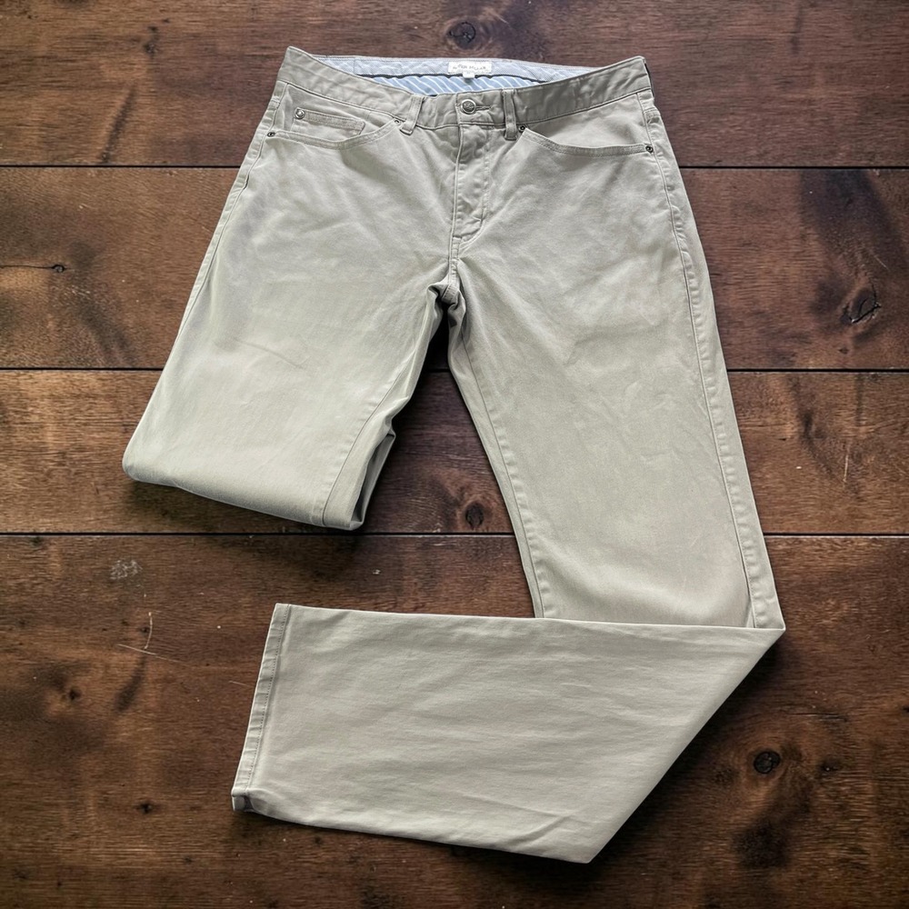 Peter Millar Ultimate Sateen Five Pocket Modal Cotton Pants Khaki Tan Mens 32x33